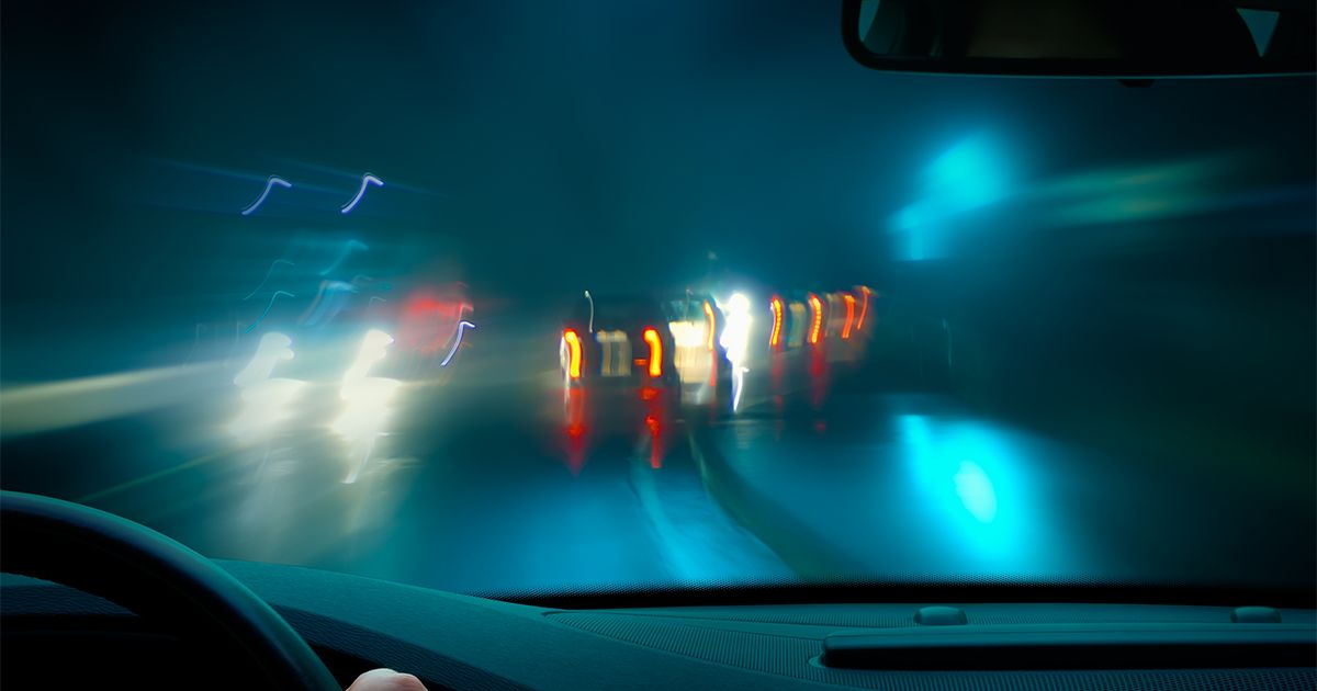 driving on a rainy night